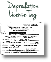 Thumbnail of sample depredation license tag, click to open.