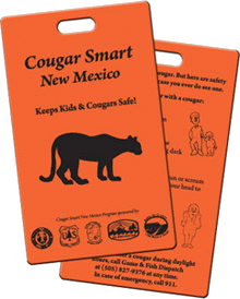 Cougar Smart New Mexico safety information card.